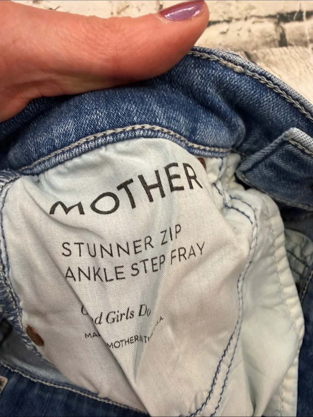 MOTHER Stunner ZIP Ankle Step Fray Jeans Good Girls Do Size 24